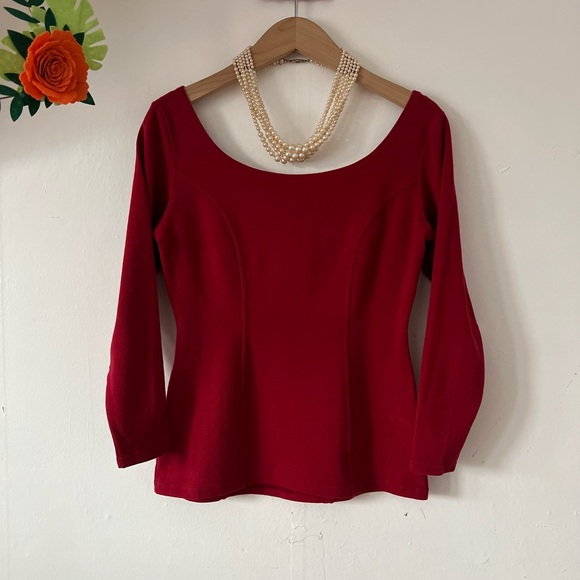 EUC VTG 90s Angi Venmo Crimson Red Skirt Set ballet scoop back matching princess - Picture 4 of 16